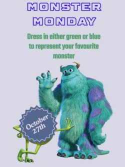 Blue monster with small green monster